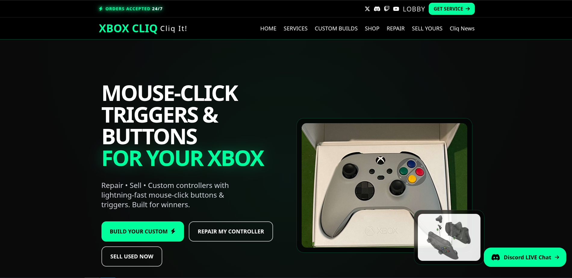 XBOX Cliq Custom Hardware Repair Site
